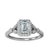 Caratup 2.50 Carat Emerald Cut Moissanite Stylish Bridal Ring for her Solid 14K White Gold Size 7 (D/VVS1)