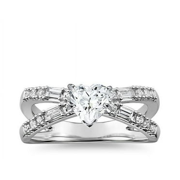 Caratup 2.60 Carat IGI Certified Lovely Heart Shape Solitaire Lab Grown Diamond Wedding Ring for Fiancee Solid 950 Platinum Size 7