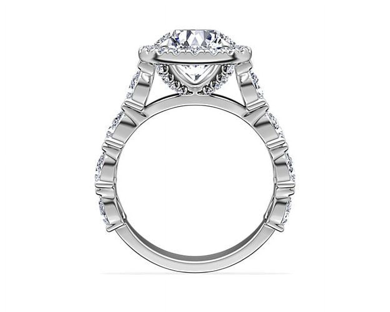 Caratup 3.30 Ct Round Shape Stunning Moissanite Diamond (D/VVS1) Solitaire Engagement Ring for