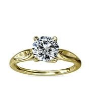 Caratup Luxurious 2.00 Carat Round Cut IGI Certified Lab Grown Diamond Solitaire Wedding Ring for Women Solid 14K Yellow Gold Size 11.5