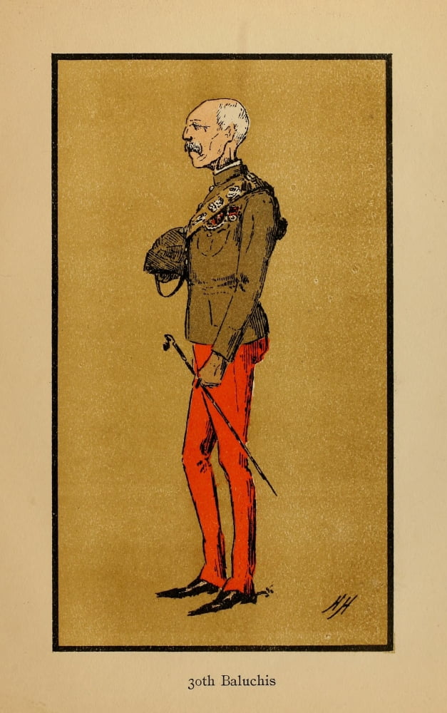 Caratures by HH 1902 30th Baluchis Canvas Art - HWG Hayter (24 x 36)