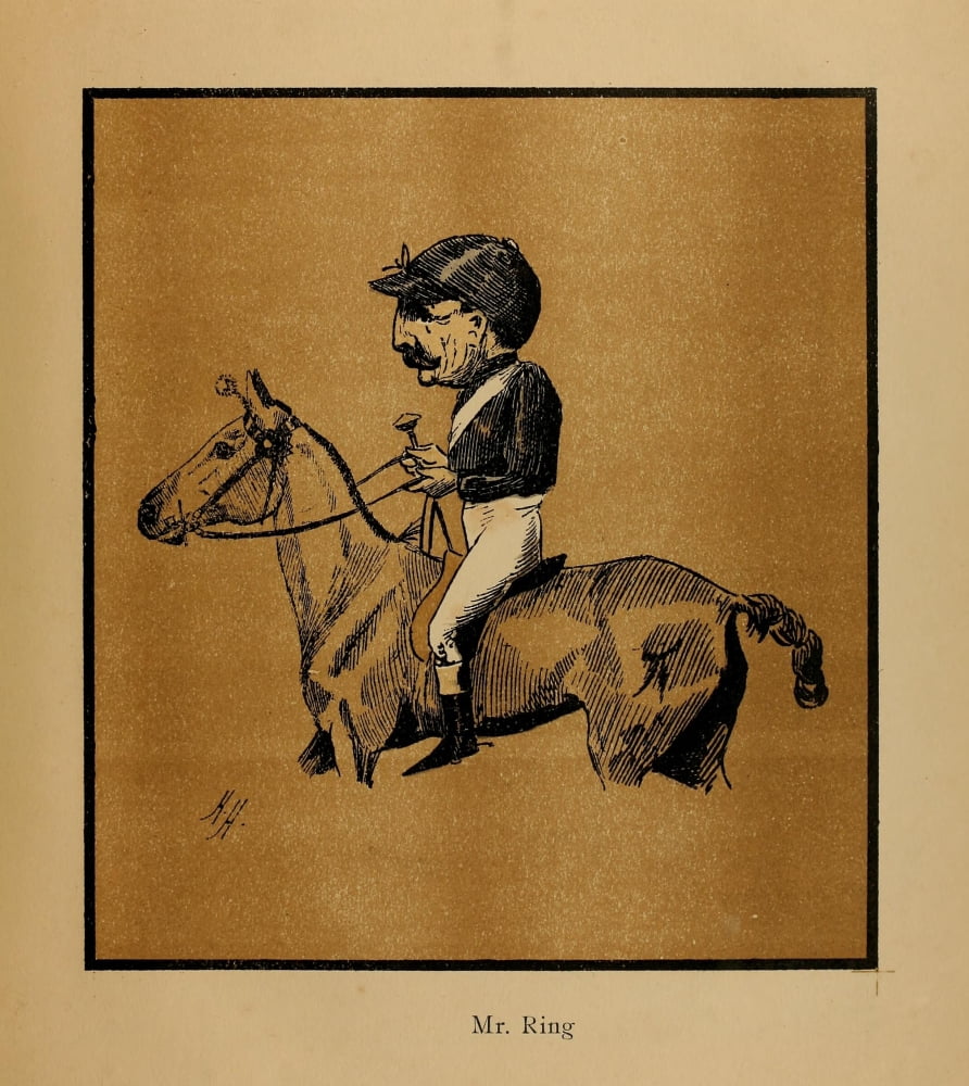 Caratures by HH 1902 Mr Ring (jockey) Canvas Art - HWG Hayter (18 x 24)