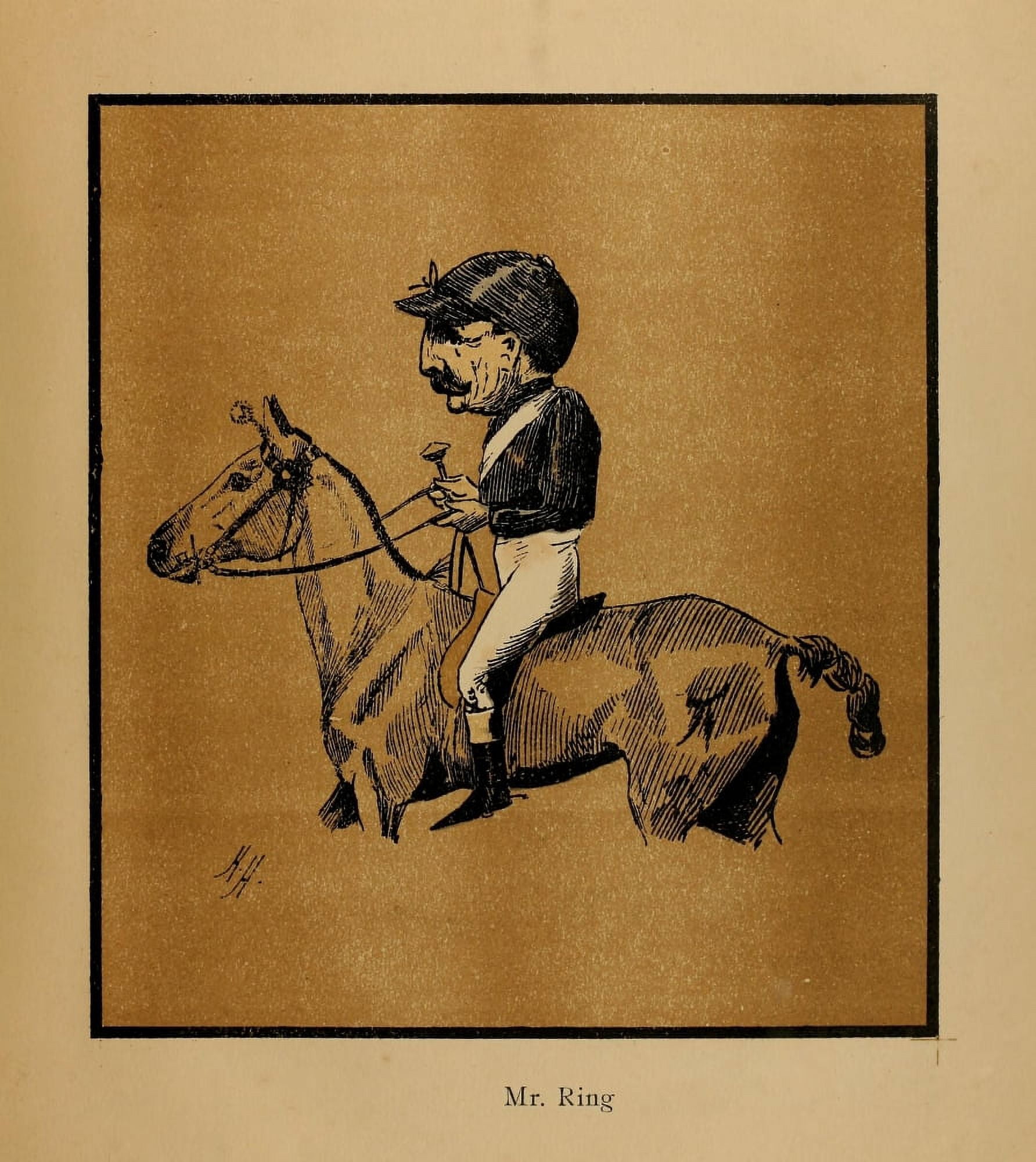 Caratures by HH 1902 Mr Ring (jockey) Canvas Art - HWG Hayter (24 x 36)