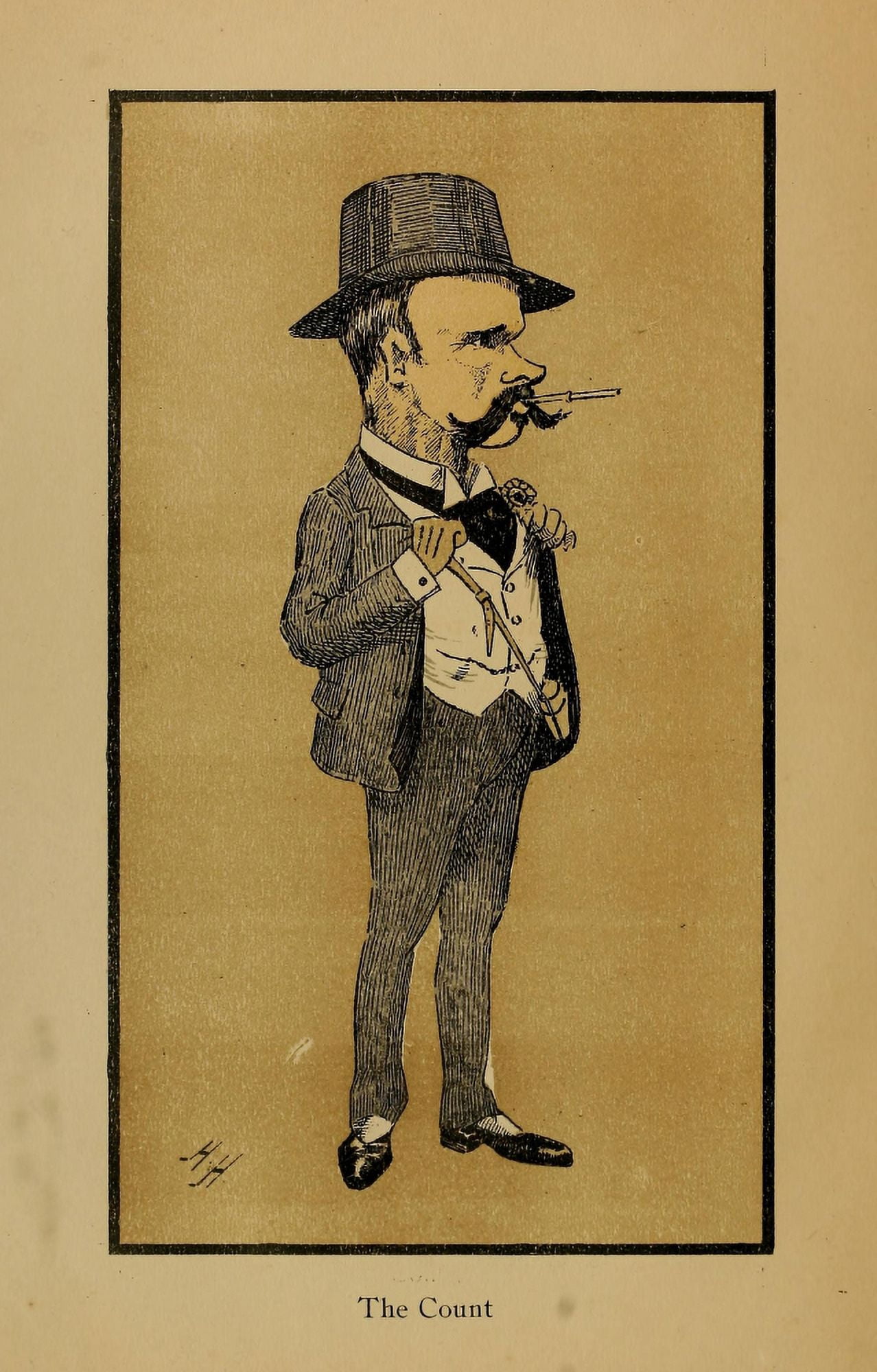 Caratures by HH 1902 The Count Canvas Art - HWG Hayter (18 x 24)