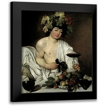 Caravaggio 12x13 Black Modern Framed Museum Art Print Titled - Bacchus