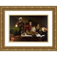 thumbnail image 1 of Caravaggio 14x11 Gold Ornate Wood Frame and Double Matted Museum Art Print Titled - Supper at Emmaus (ca 1601), 1 of 4