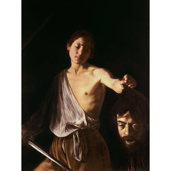 Caravaggio 1610 David With Head Goliath Painting Extra Large XL Wall Art Poster Print