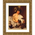 thumbnail image 1 of Caravaggio 25x32 Gold Ornate Wood Framed with Double Matting Museum Art Print Titled - Bacco adolescente, 1 of 4