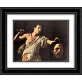 thumbnail image 1 of Caravaggio 2x Matted 24x20 Black Ornate Framed Art Print 'David', 1 of 2