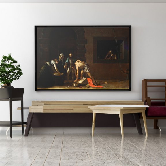 Caravaggio Beheading of St John Art Print Baroque Renaissance Poster, Unframed Canvas 8x10in