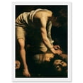 thumbnail image 1 of Caravaggio David Goliath Religious Painting Artwork Framed Wall Art Print A4, 1 of 4