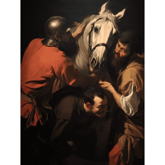 Caravaggio The Healing of the Cripple Canvas Print Wall Art Painting, Decor for Living Room Bedroom Dining Room Office Hallway Study Cafe Hotel