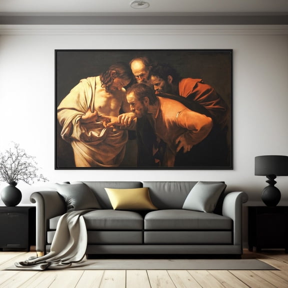 Caravaggio The Incredulity of Saint Thomas Wall Art Poster, Unframed Paper Poster 8x10in