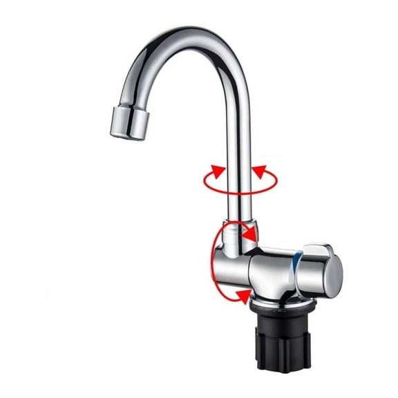 Caravan Boat 360 Degree Swivel Faucet Folding Hot And Cold Water Faucet Kitchen Bathroom RV Marine Deck Hatch Camper Accessories ,Easy Installation