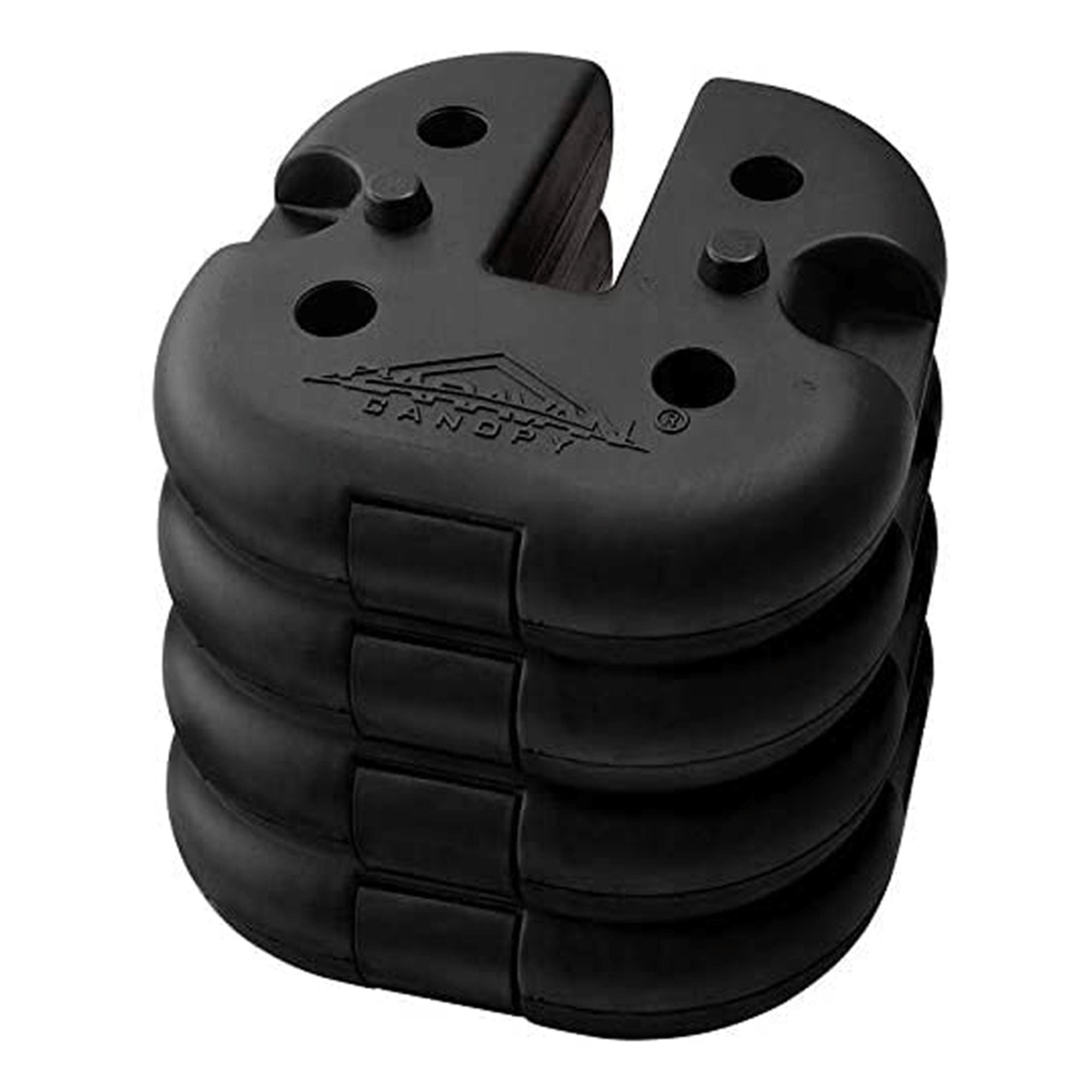 Black Rubber Coated Cement Canopy Weight Plates, Set of 4