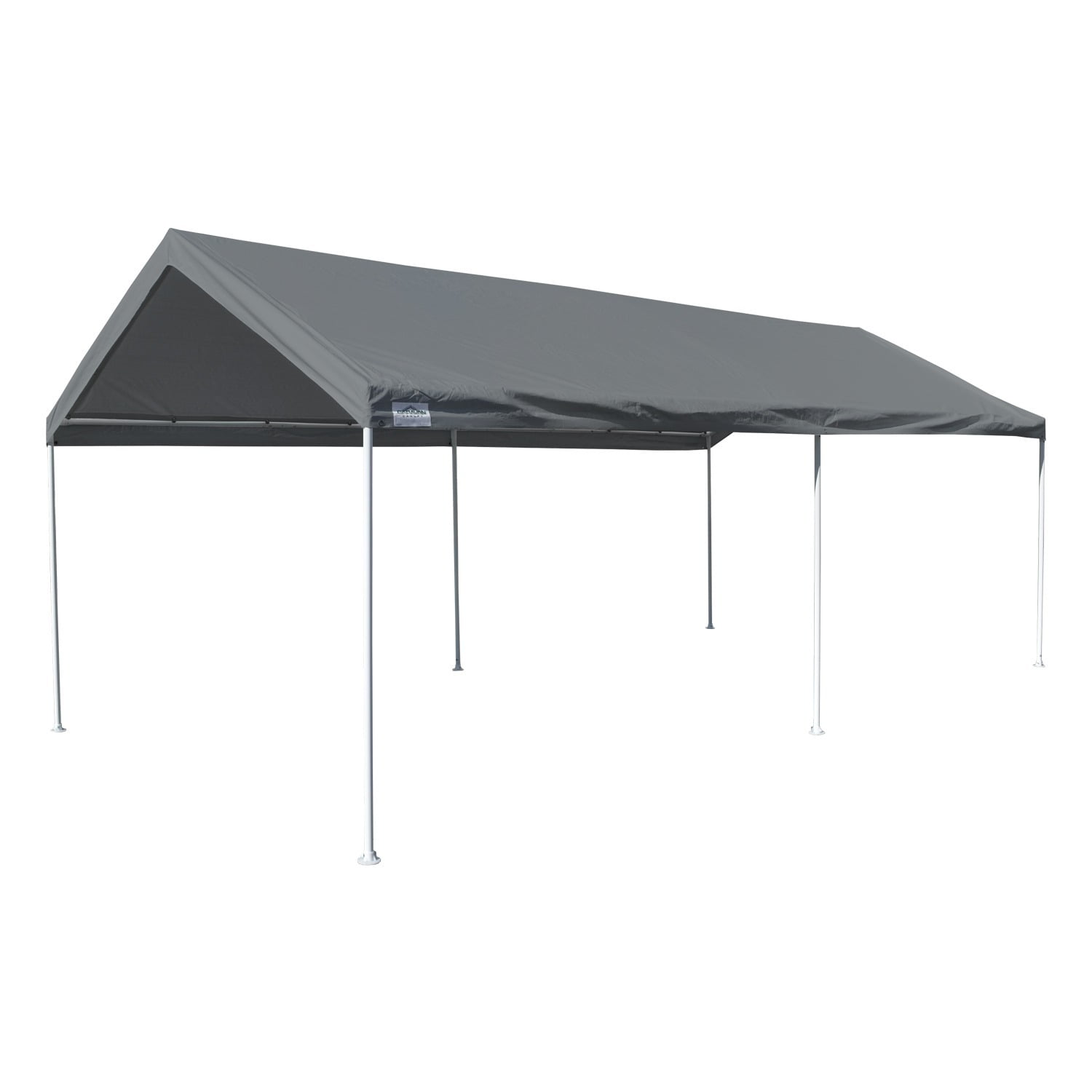 Caravan Canopy Domain Basic Carport Shelter 10' X 20' Gray. 200 Sq. Ft. of Shade, Powder-Coated Steel Frame, 6-Leg Design