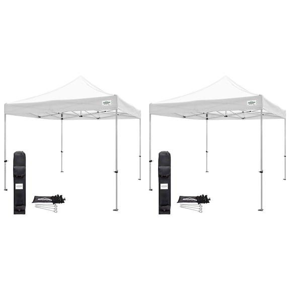 Caravan Canopy TitanShade 10 x 10 Steel Portable Instant Canopy, White (2 Pack)