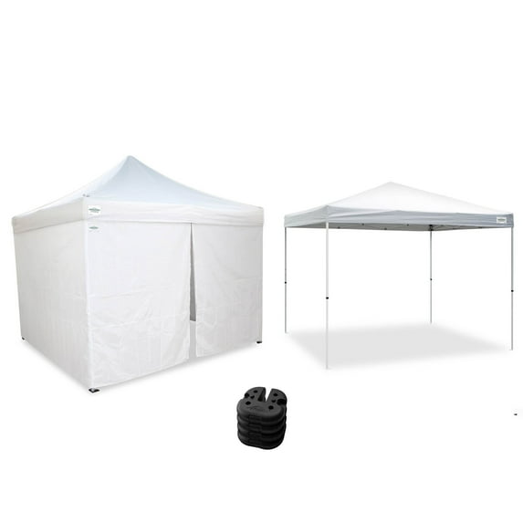 Caravan Canopy V Series Sidewalls & Pop-Up Leg Tent w/Set of 4 Weight Plate