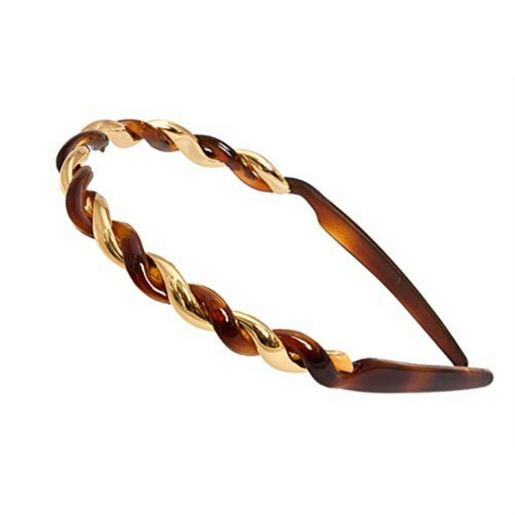 Caravan Caravan tortoise shell & gold tone color twist headband