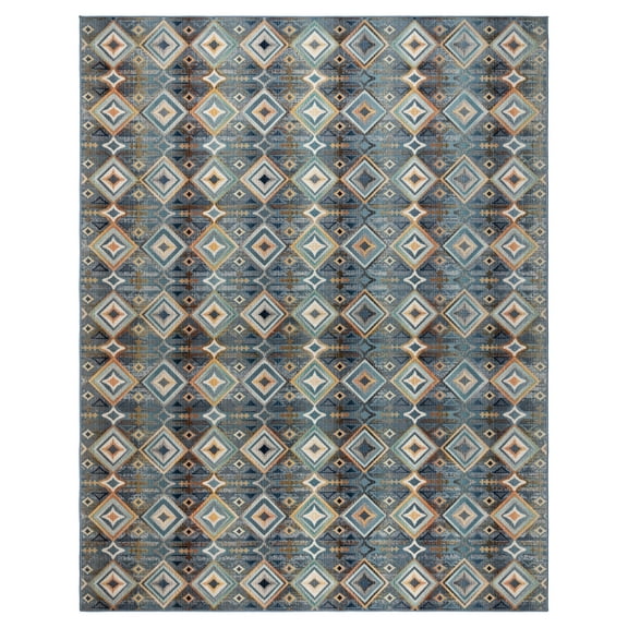 Caravan Dara Indoor/ Outdoor Polypropylene Blue Flat Weave Area Rug, 5x8