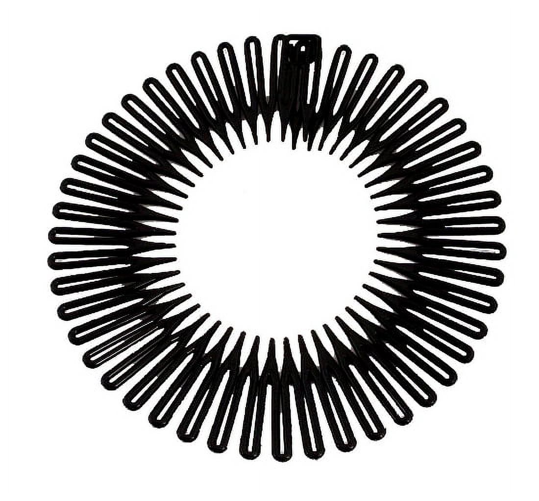 Caravan Full Circle Spring Head Band Comb in Classic Black with Deep Teeth and Closure, Ponytail Holders & Scrunchies - image 1 of 4