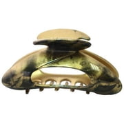 Caravan Open Twirl Black Gold Print Hair Claw Model No. 6870