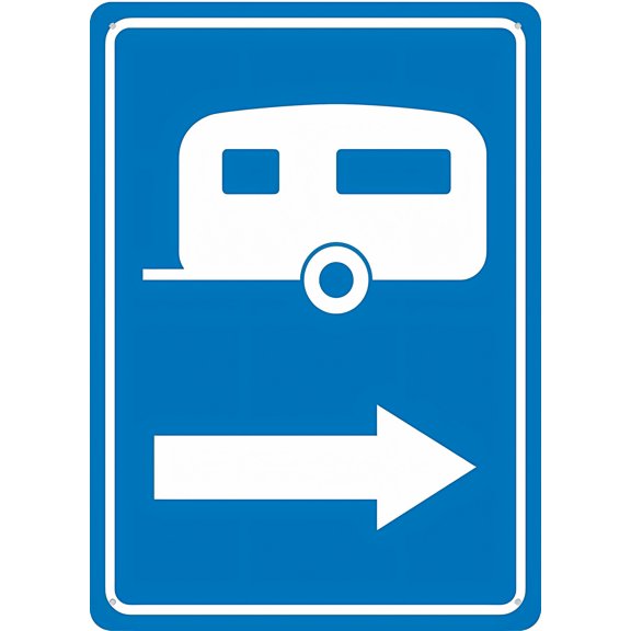 Caravan Parking Image Right Arrow Sign, 8"x12" Rust-Free Aluminum Sign, Easy-to-Read Sturdy Outdoor Metal Sign for Home Farm Yard, Directional Parking Sign
