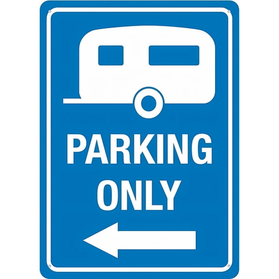 Caravan Parking Only Left Arrow Sign 12 x 8 Inches - Rust-Free Aluminum, Easy to Read, Sturdy Keep Out Sign, Outdoor Home, Farm, Yard, Campground