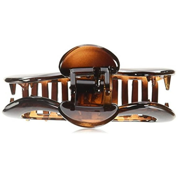 CARAVAN Caravan Patent Hairclaw with open Sides Showing Your Hair in Tortoise Shell Color