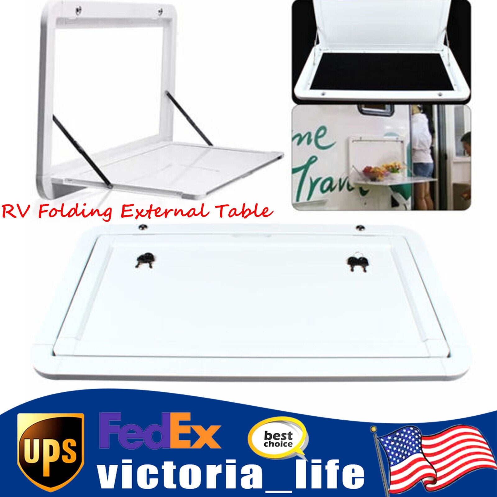 Caravan RV Folding External Table Aluminum Picnic Table Wall Mount