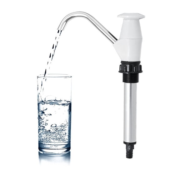Caravan Sink Water Hand Pump Tap Replacement for Camping Trailer Motorhome RV Boat Self-Priming Alloy Faucet White