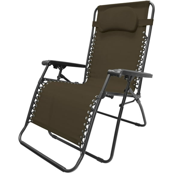 Caravan Sports Oversized Infinity Zero Gravity Chair, Brown
