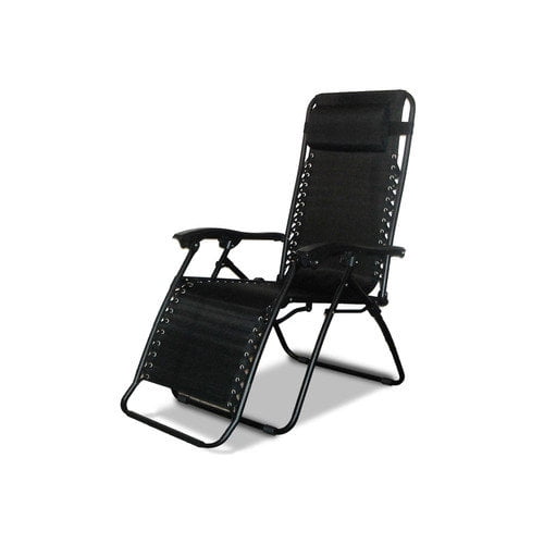 Caravan Sports Zero Gravity Outdoor Folding Patio Lounge Chair, Black