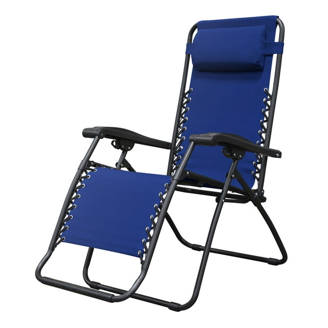 Caravan Sports Zero Gravity Outdoor Folding Patio Lounge Chair, Blue