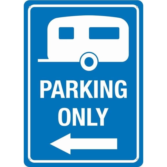 Caravan And Trailer Parking Metal Tin Sign Aluminum Warning Sign Vintage Decorative Wall Art Plaque for Home Farm Yard Industrial Facility Office Business Garage Indoor Outdoor Wall Decor 8x12 Inch