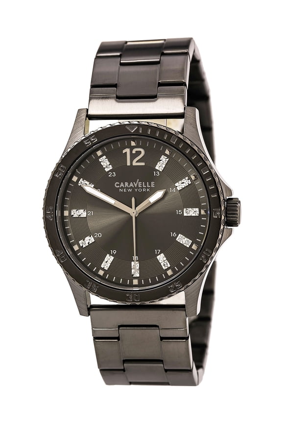 Caravelle 45A138 Men's Fashion Grey Dial Gunmetal IP Steel Bracelet Watch