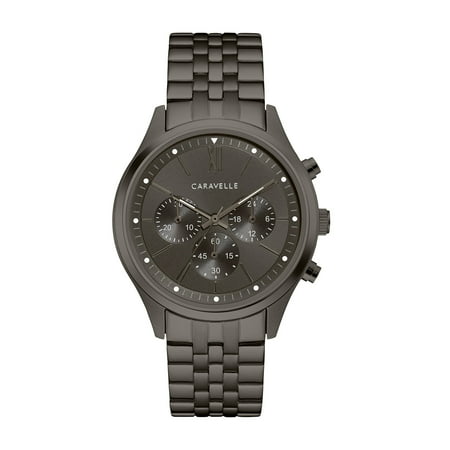Caravelle Designed By Bulova Men's Chronograph 41mm Gunmetal Stainless Steel Bracelet Sport Watch