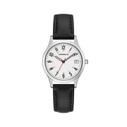 Caravelle Designed By Bulova Womens Black Leather Easy Reader Watch 43M118 30mm