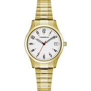 Caravelle Designed By Bulova Womens Classic Gold Tone Watch with Expansion Bracelet 44M113
