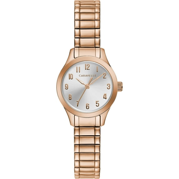 Caravelle Designed By Bulova Women's Classic Rose Gold Tone Watch with Expansion Band 44L254