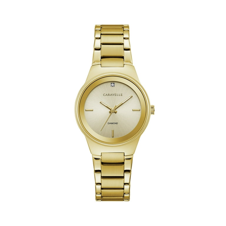 【ダイヤモンド付】CARAVELLE/レディース腕時計/ゴールド色/お洒落/希少 Caravelle Designed By Bulova Women's Gold-Tone Diamond Dial