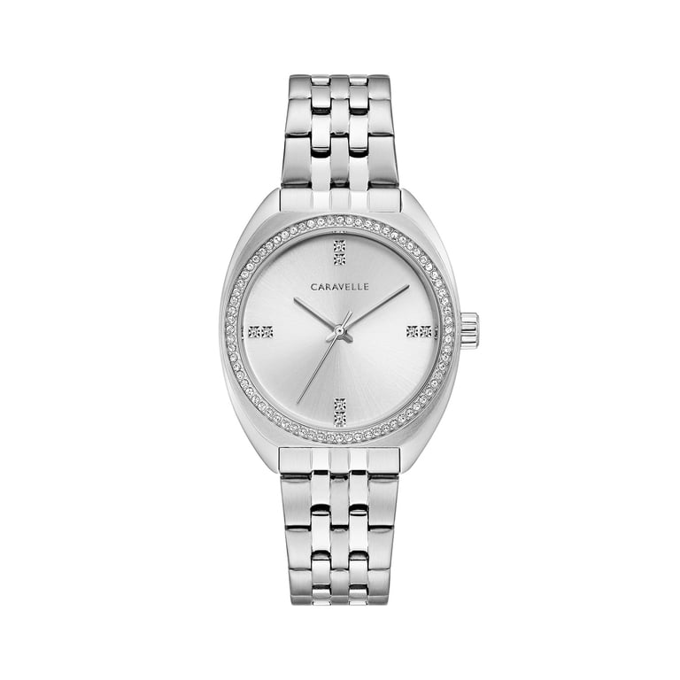 Caravelle New York by Bulova Ladies Watch Silver Pave Stainless Bracelet Dial Amazon.com: Caravelle by Bulova Ladies main image 4