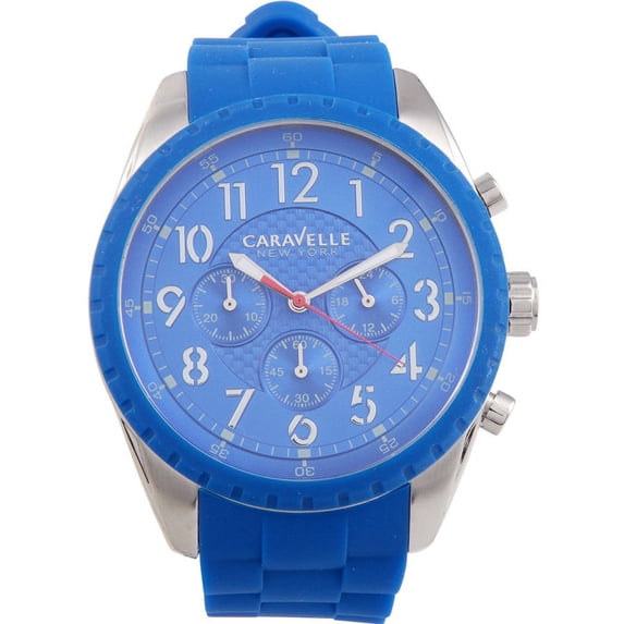 Caravelle Men's 43A121 52 mm Analog Display Japanese Quartz Blue Watch