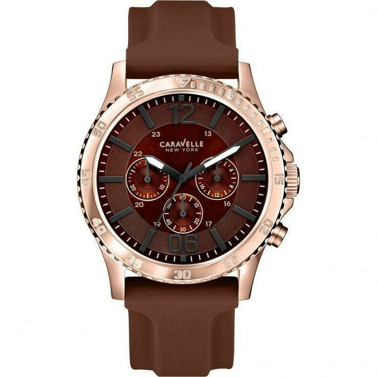 Caravelle Men's 44A102 Analog Display Japanese Quartz Brown Watch