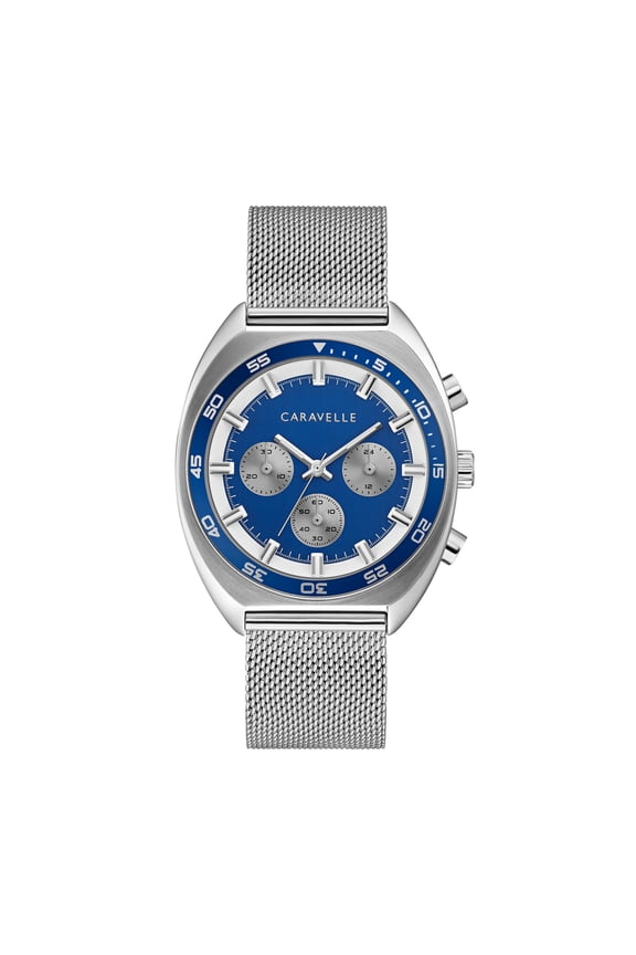 Men's Chronograph Stainless Steel Silver-Tone Watch 43K100