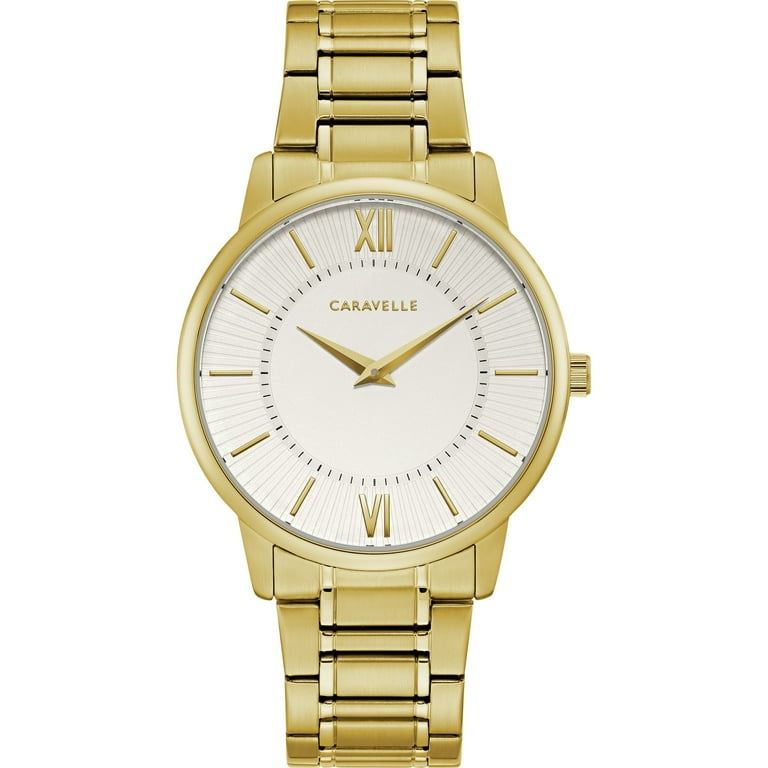 Caravelle Men's Classic Gold-Tone Stainless Steel Watch 44A114