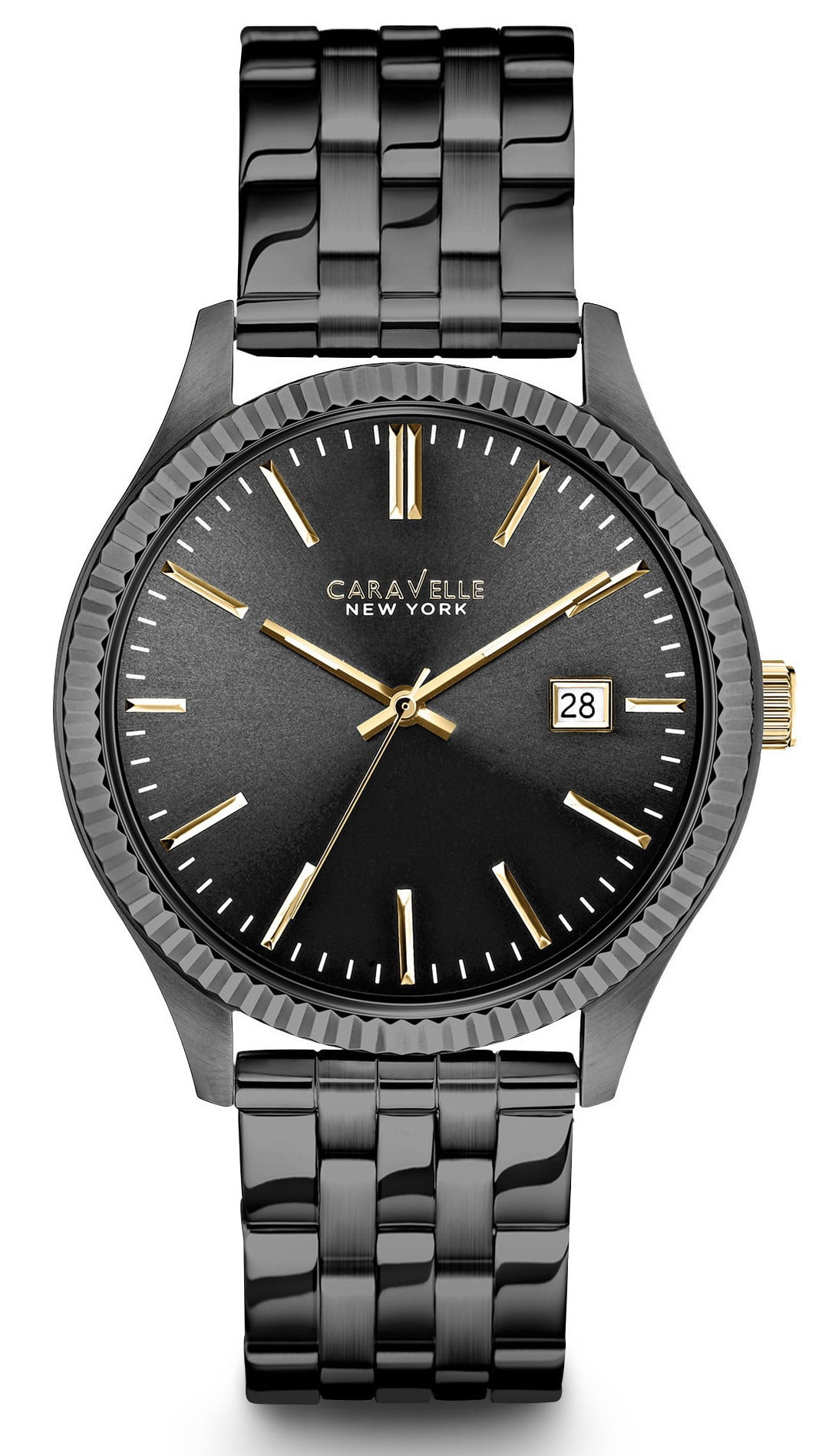 Caravelle Mens Chronograph Stainless Steel Case Gunmetal Finish