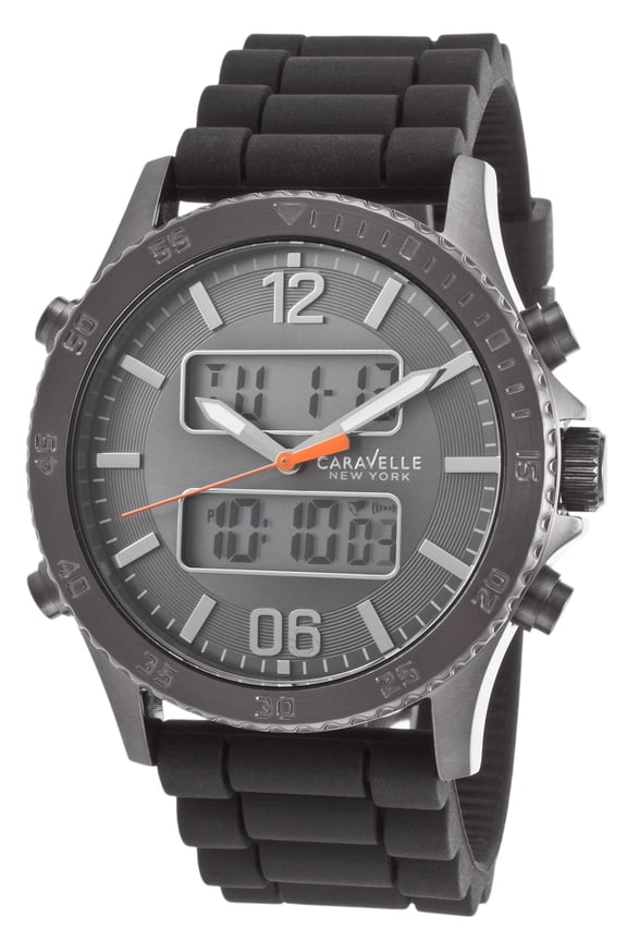 New York Watches Mens Digital Chronograph Silicone Band Watch