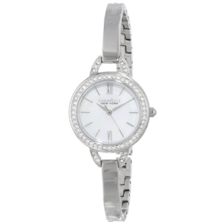 Caravelle Silver Watch with Crystal Bezel Caravelle Women main image 4