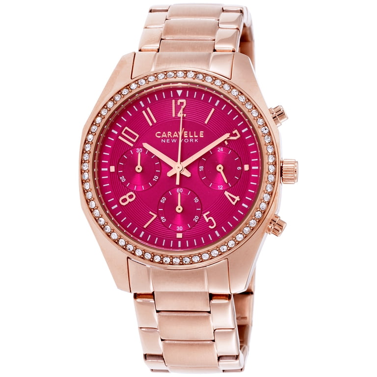 Caravelle Pink Dial Stainless Steel Ladies Watch 44L223  display picture 2